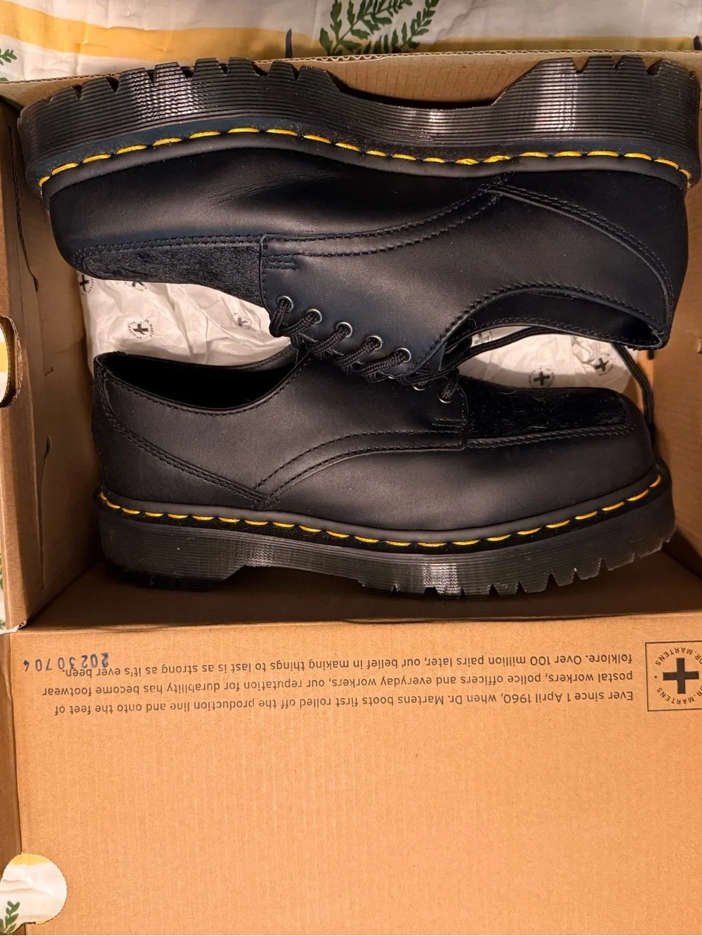 Dr. Martens 5i Bex Squared Pony Hair Oxford Shoes Black Women’s Leather